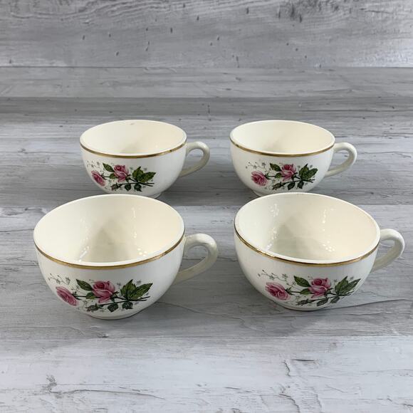 Vintage Hall Superior Quality Heather Rose Teacups Set of 4 - Picture 4 of 12